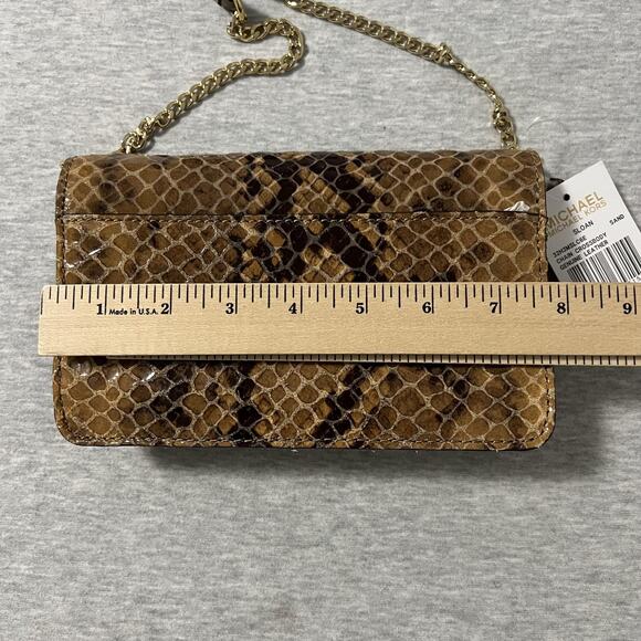 Michael Kors Sloan Crossbody Bag Womens One Size Sand Snake Leather Chain - Picture 10 of 15